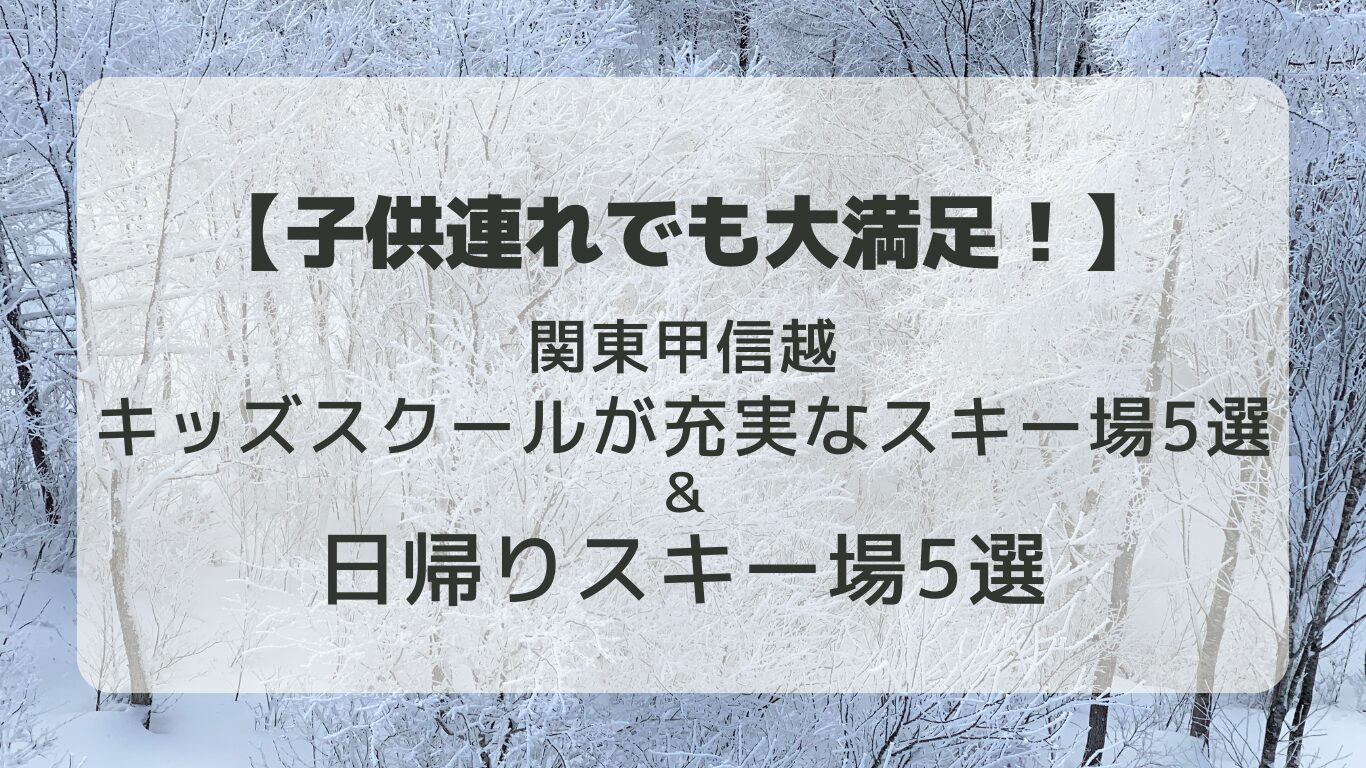 関東甲信越のキッズスクール充実スキー場と都内から日帰り可能なスキー場